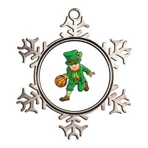 Leprechaun Basketball Player St Patrick's Day Metallic Star Ornament