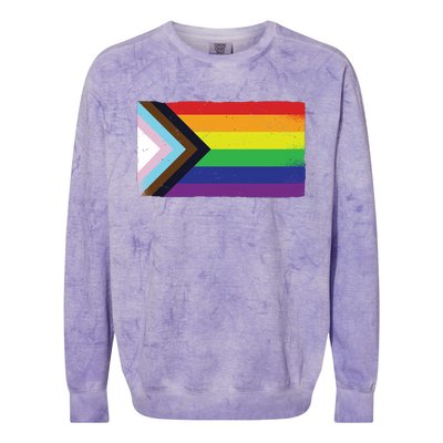 LGTBQ Black Pride Flag Colorblast Crewneck Sweatshirt