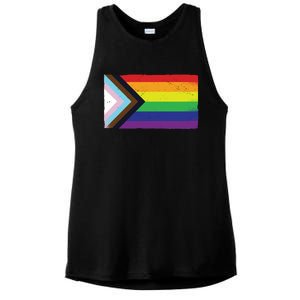 LGTBQ Black Pride Flag Ladies PosiCharge Tri-Blend Wicking Tank