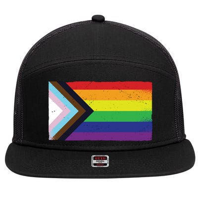 LGTBQ Black Pride Flag 7 Panel Mesh Trucker Snapback Hat