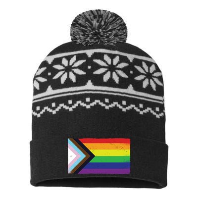 LGTBQ Black Pride Flag USA-Made Snowflake Beanie