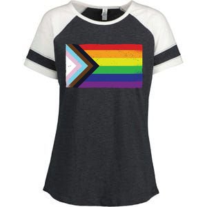 LGTBQ Black Pride Flag Enza Ladies Jersey Colorblock Tee