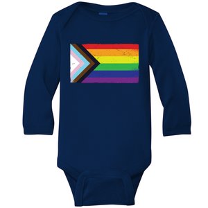 LGTBQ Black Pride Flag Baby Long Sleeve Bodysuit