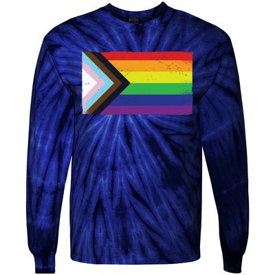 LGTBQ Black Pride Flag Tie-Dye Long Sleeve Shirt