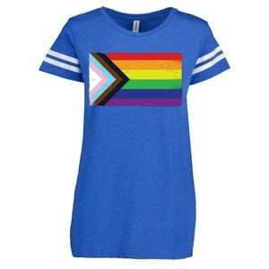 LGTBQ Black Pride Flag Enza Ladies Jersey Football T-Shirt