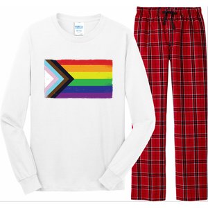 LGTBQ Black Pride Flag Long Sleeve Pajama Set