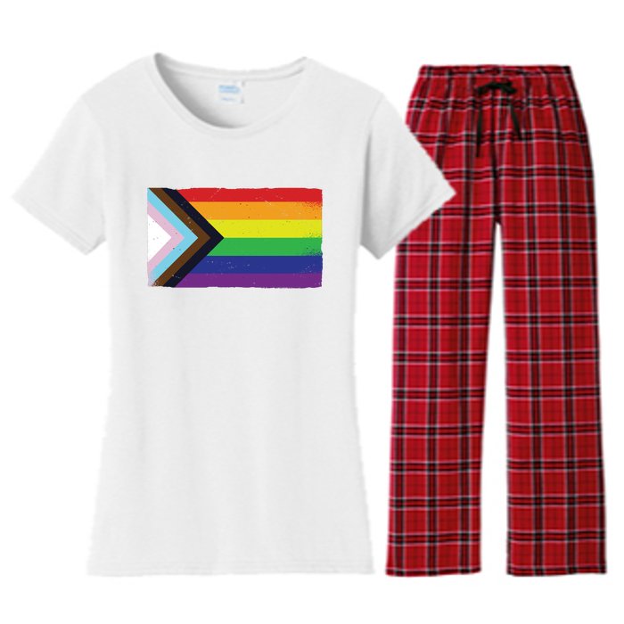 LGTBQ Black Pride Flag Women's Flannel Pajama Set