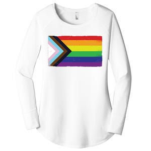 LGTBQ Black Pride Flag Women's Perfect Tri Tunic Long Sleeve Shirt