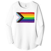 LGTBQ Black Pride Flag Women's Perfect Tri Tunic Long Sleeve Shirt