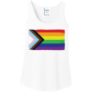 LGTBQ Black Pride Flag Ladies Essential Tank