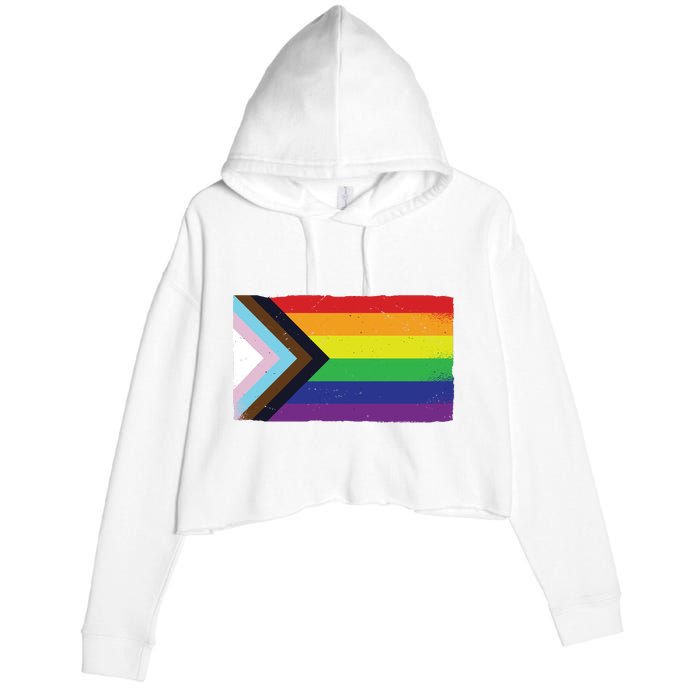 LGTBQ Black Pride Flag Crop Fleece Hoodie