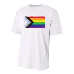 LGTBQ Black Pride Flag Youth Performance Sprint T-Shirt