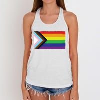 LGTBQ Black Pride Flag Women's Knotted Racerback Tank