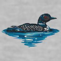 Loon Bird Painting Duck Lake Ladies PosiCharge Tri-Blend Wicking Tank