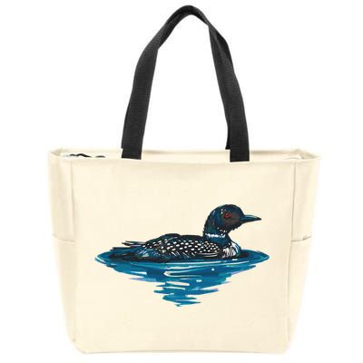 Loon Bird Painting Duck Lake Zip Tote Bag