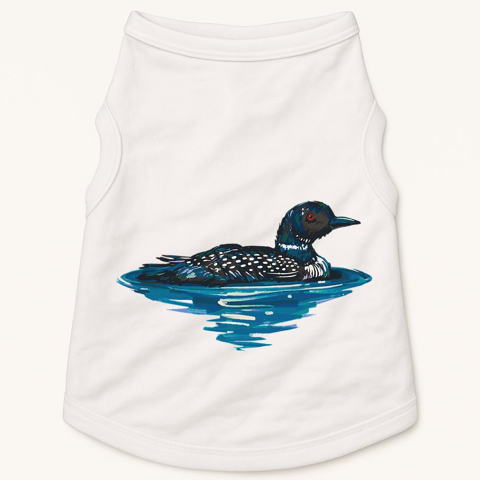 Loon Bird Painting Duck Lake Doggie Tank