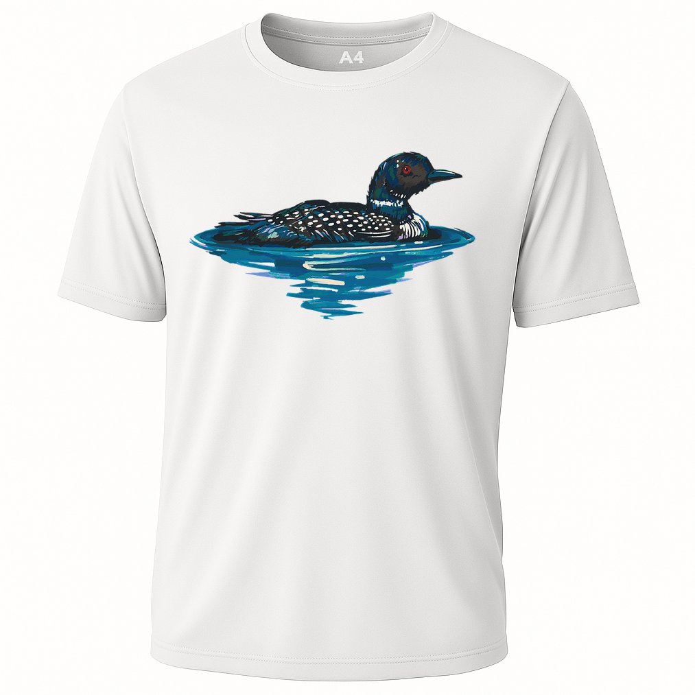 Loon Bird Painting Duck Lake Performance Shirt