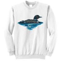 Loon Bird Painting Duck Lake Sweatshirt