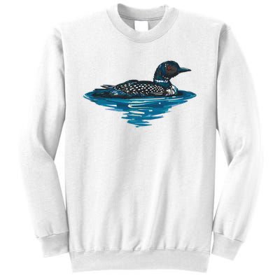 Loon Bird Painting Duck Lake Sweatshirt