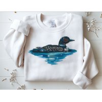 Loon Bird Painting Duck Lake Sweatshirt