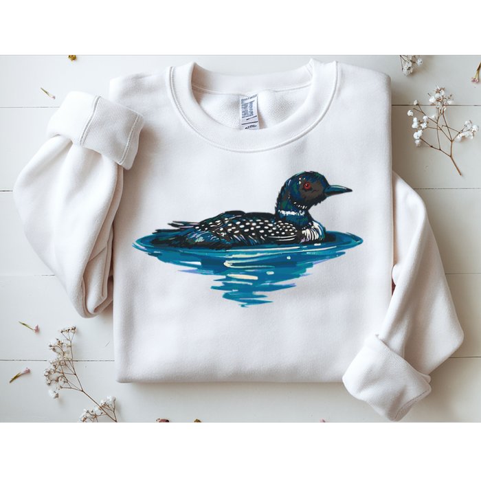 Loon Bird Painting Duck Lake Sweatshirt