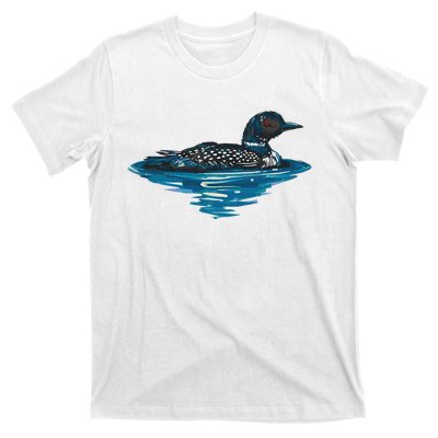 Loon Bird Painting Duck Lake T-Shirt