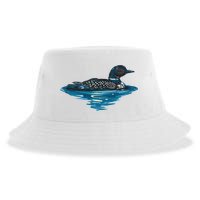 Loon Bird Painting Duck Lake Sustainable Bucket Hat