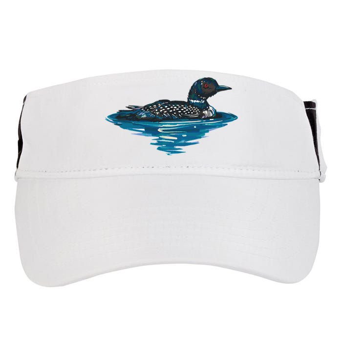 Loon Bird Painting Duck Lake Adult Drive Performance Visor