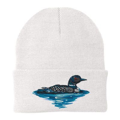 Loon Bird Painting Duck Lake Beanie