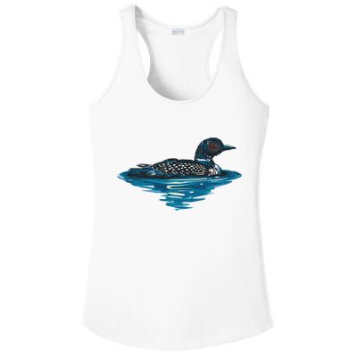 Loon Bird Painting Duck Lake Ladies PosiCharge Competitor Racerback Tank