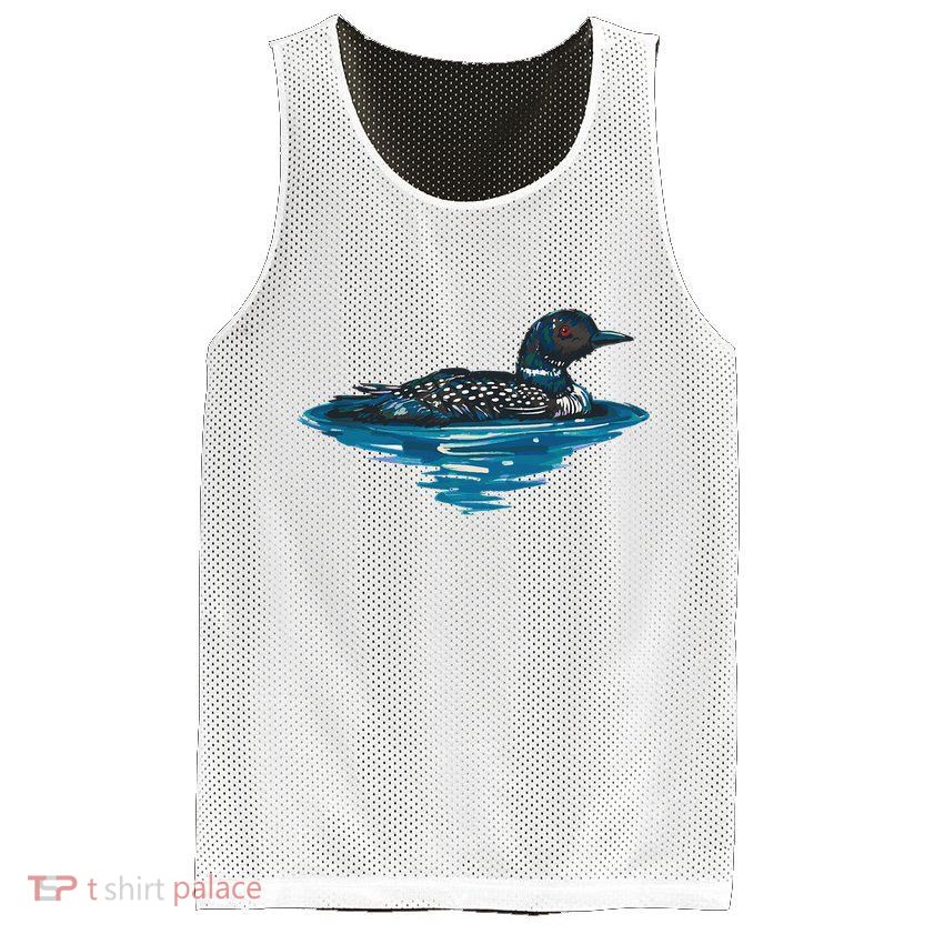 Loon Bird Painting Duck Lake Mesh Reversible Basketball Jersey Tank