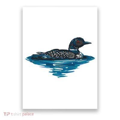 Loon Bird Painting Duck Lake Poster