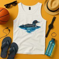 Loon Bird Painting Duck Lake Tank Top