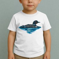 Loon Bird Painting Duck Lake Toddler T-Shirt