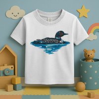 Loon Bird Painting Duck Lake Toddler T-Shirt