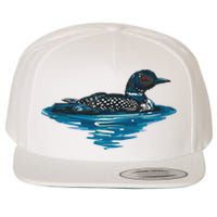 Loon Bird Painting Duck Lake Wool Snapback Cap