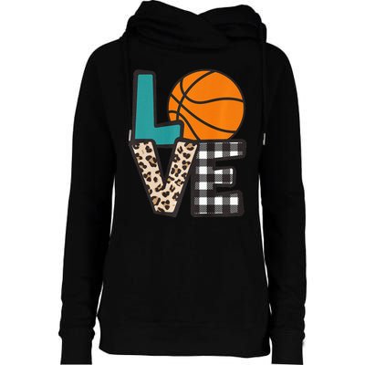 Love Basketball Player Fan Coach Sports Mom Mama Womens Funnel Neck Pullover Hood