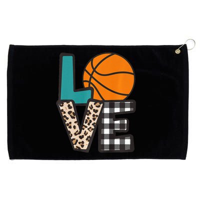 Love Basketball Player Fan Coach Sports Mom Mama Grommeted Golf Towel