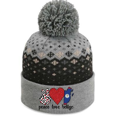 Love Belize Proud Belizean Flag Belizean Roots Meaningful Gift The Baniff Cuffed Pom Beanie