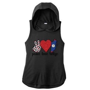 Love Belize Proud Belizean Flag Belizean Roots Meaningful Gift Ladies PosiCharge Tri-Blend Wicking Draft Hoodie Tank