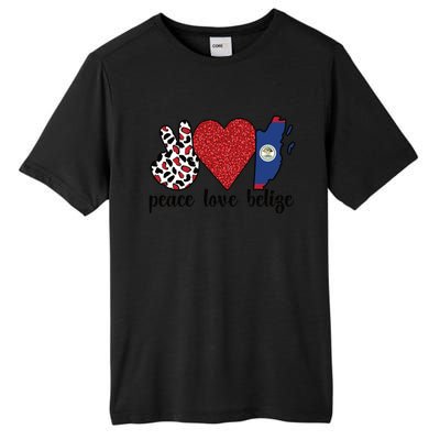 Love Belize Proud Belizean Flag Belizean Roots Meaningful Gift Tall Fusion ChromaSoft Performance T-Shirt