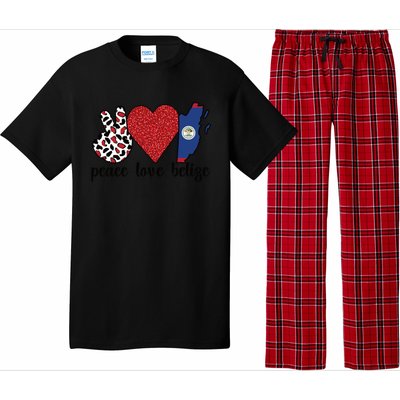 Love Belize Proud Belizean Flag Belizean Roots Meaningful Gift Pajama Set