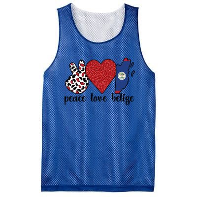 Love Belize Proud Belizean Flag Belizean Roots Meaningful Gift Mesh Reversible Basketball Jersey Tank