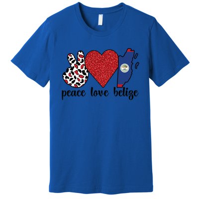 Love Belize Proud Belizean Flag Belizean Roots Meaningful Gift Premium T-Shirt