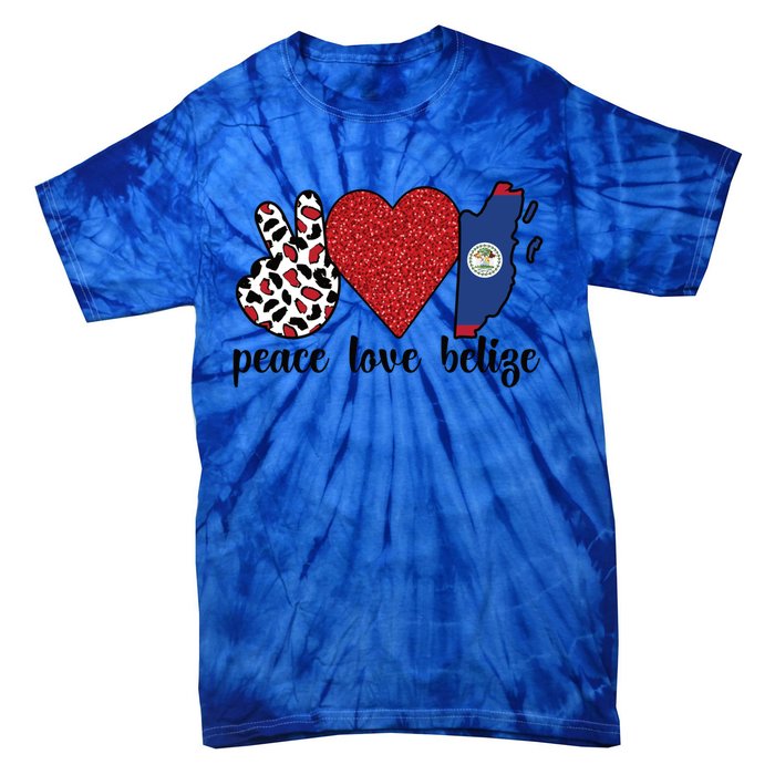 Love Belize Proud Belizean Flag Belizean Roots Meaningful Gift Tie-Dye T-Shirt