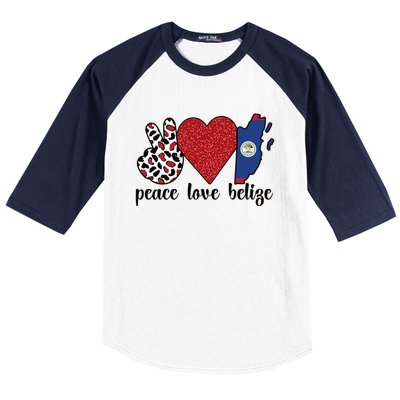 Love Belize Proud Belizean Flag Belizean Roots Meaningful Gift Baseball Sleeve Shirt