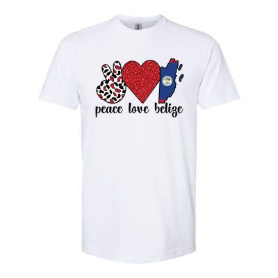 Love Belize Proud Belizean Flag Belizean Roots Meaningful Gift Softstyle CVC T-Shirt