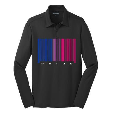 LGBTQ Bisexual Pride Silk Touch Performance Long Sleeve Polo