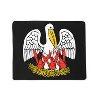 Louisiana Brown Pelican Feeding Crawfish La Flag Mousepad