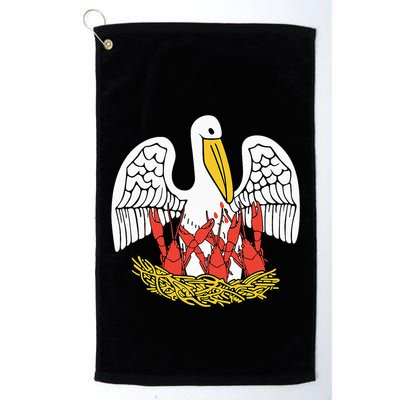 Louisiana Brown Pelican Feeding Crawfish La Flag Golf Towel
